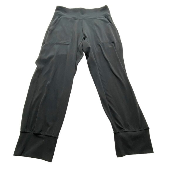 LULULEMON Women High Rise Pants Joggers Sz 6 Elastic Waist Active Black 44-10 - Picture 1 of 9
